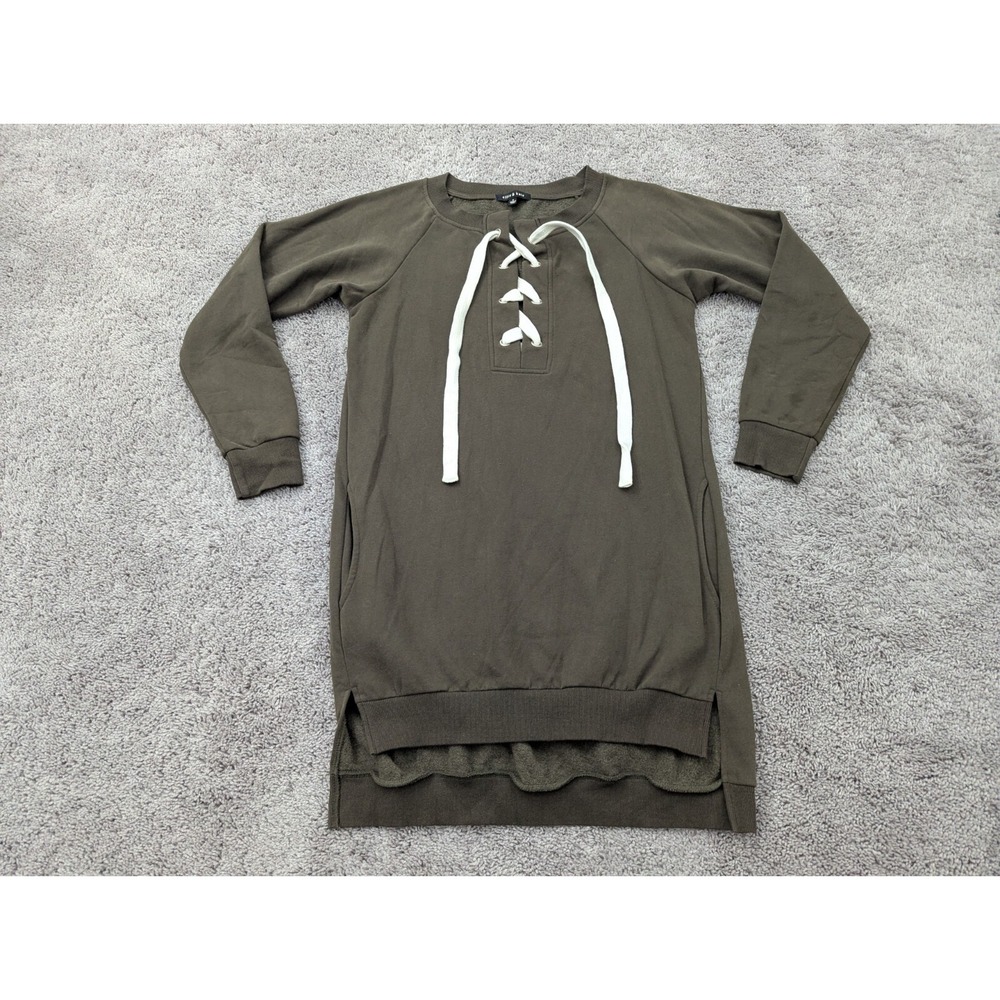 Ellie &‎ Kate Sweater Dress Womens Medium Pullover Long Sleeve Drawstring Green